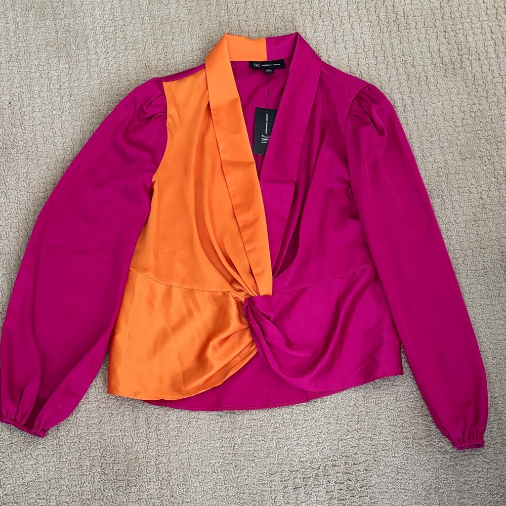 INC International Concepts Pink and Orange Blouse